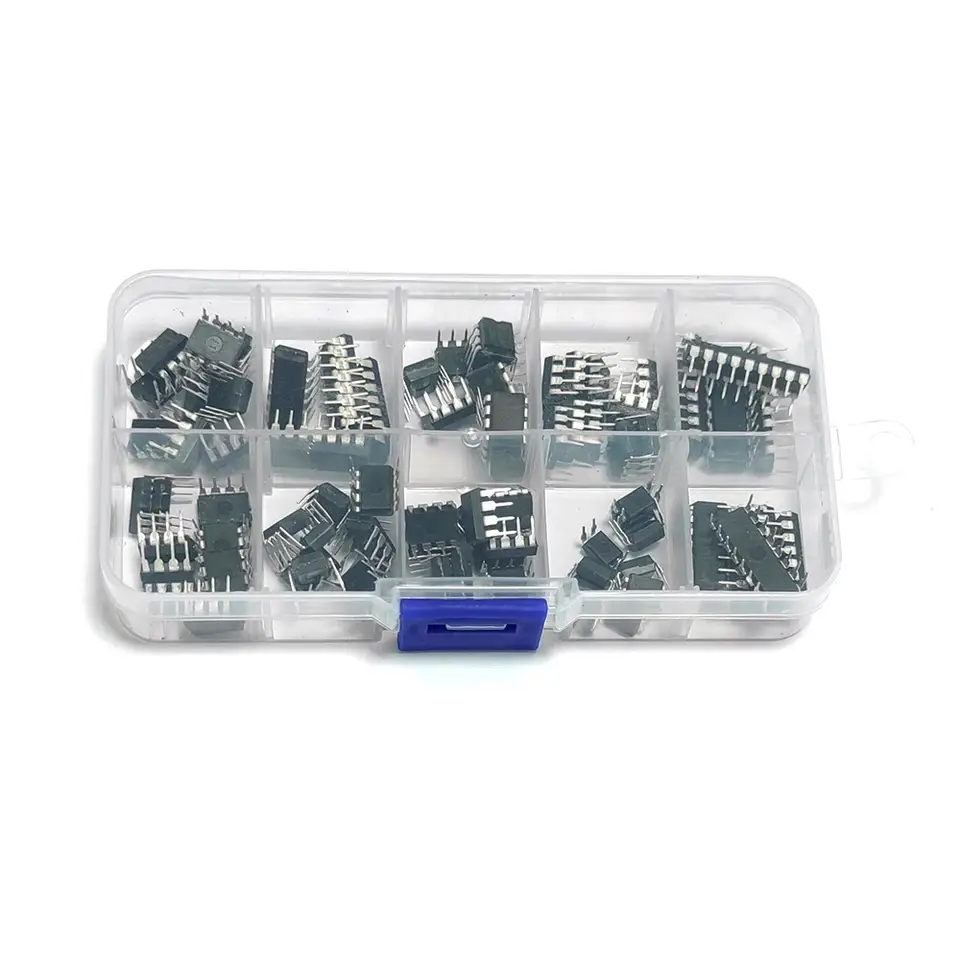 85PCS 10 Types NE555 LM324 LM393 UA741 ULN2803 LM358 LM386 NE5532 ULN2003 PC817 Integrated Circuit DIP IC Combination Chip Kit image 5