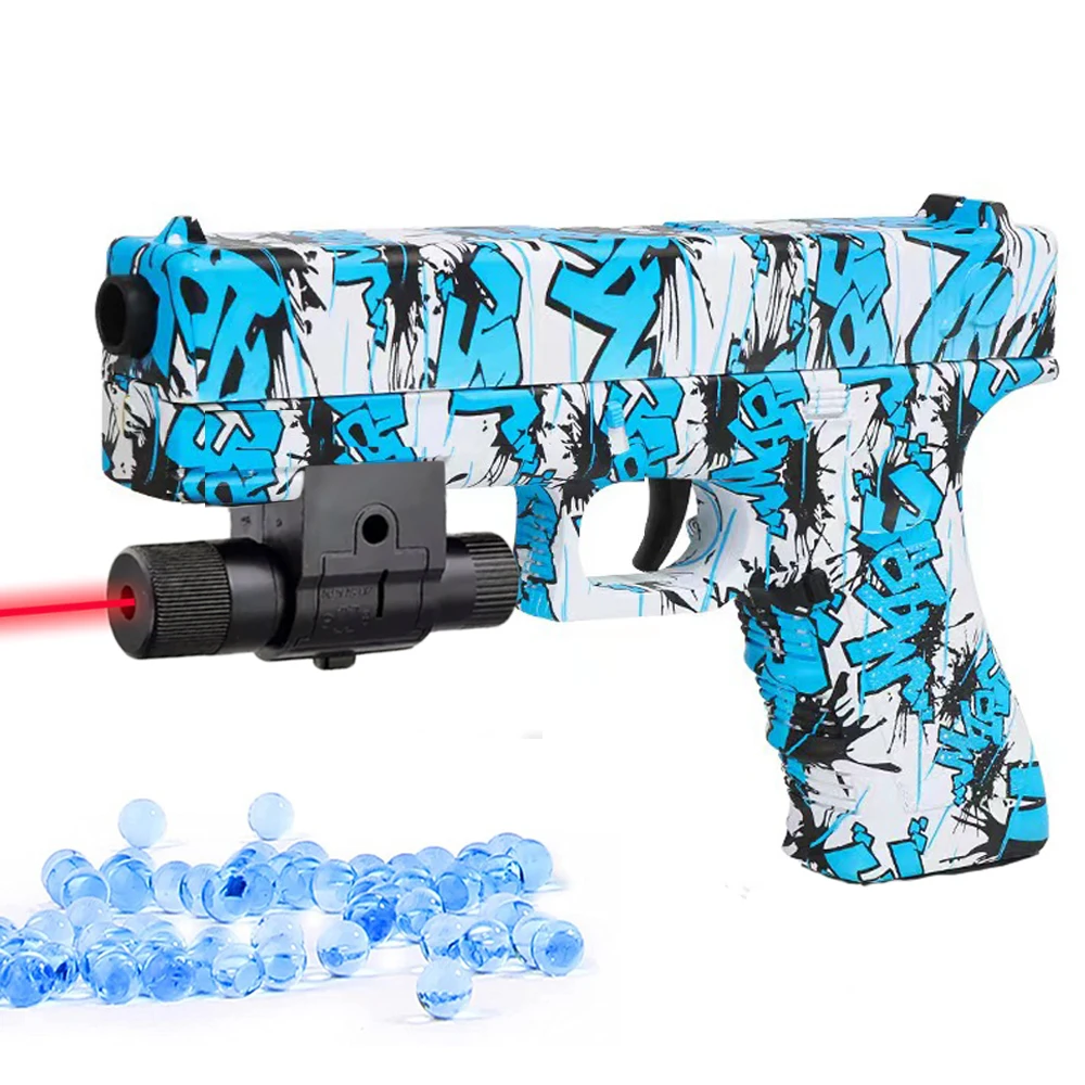 Manual G17 Gel Blaster Toy Gun With Laser Soft Bullet Airsoft Pistol Outdoor Sports CS Game Weapon for Children Gift 6