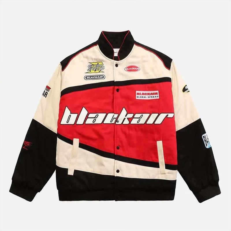 

2023 autumn and winter new American retro hip-hop Y2K loose men and women thin baseball clothing street racing clothing jacket