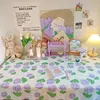 Ins Tablecloth Japanese Cute Tulip Table Cloth Computer Table Cloth Bedroom Dressing Table Mat Rectangle Tablecloth Desk Decor 1