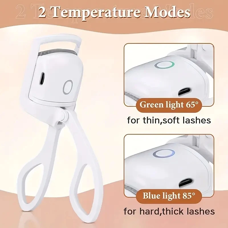 Eyelash Curler 1pc ABS Electric Eyelash Curler Long-Lasting Curl Electric Eye Lash Perm Eyelashes Clip EyelashCurler Device Makeup Tools