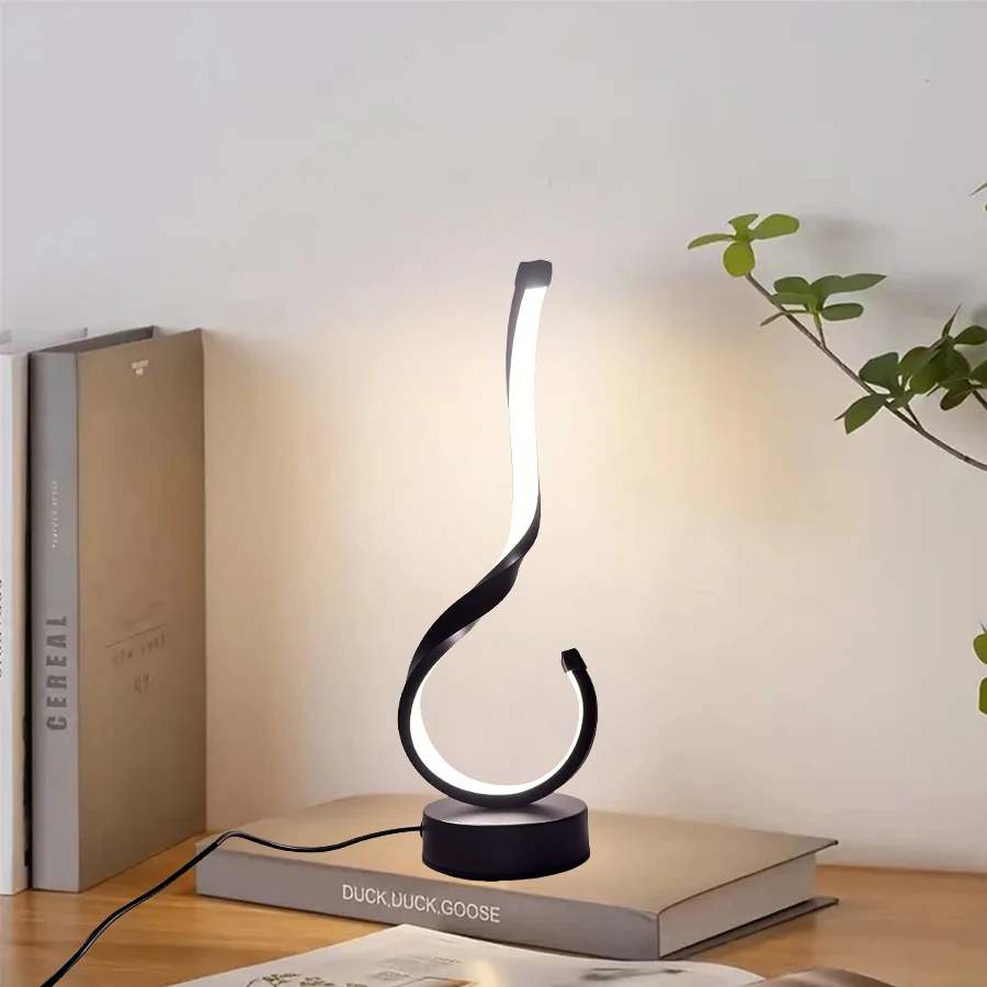 1PC Compact Modern Ironwork USB Three-color Dimming Desktop Decorative Lamp 4