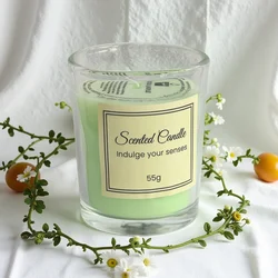 Luxurious Handmade Scented Candles Gift Set - Colored Soy Wax in Elegant Glass Holders (Mv - VANILLA)