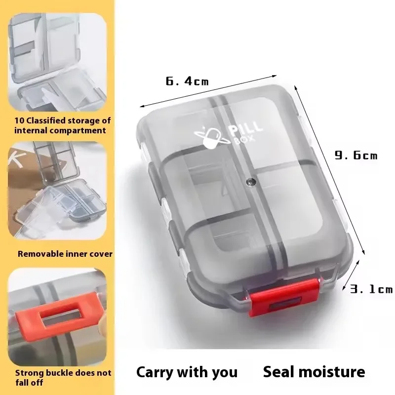 10 Compartments Travel Pill Organizer Pocket Portable Pill Storage Box thumbnail 11