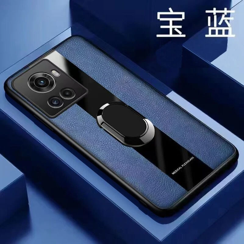 Stylish Luxury Leather Magnetic Holder Phone Cover with Camera Protection and Shockproof Bumper