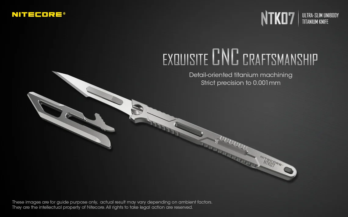 Liga de Titânio Nitecore Unibody Faca Cnc Ultra Fino Peso Leve Mini Portátil Tático Sobrevivência Caça Edc Ntk07 Tc4 3 Computers & Electronics