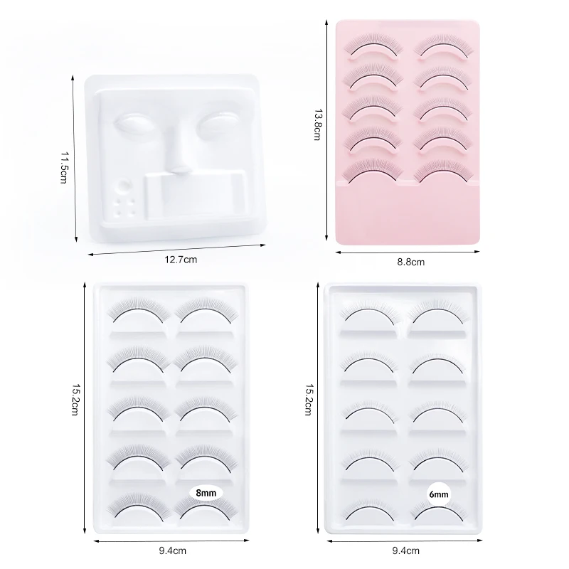 3In1 Eyelash Extension Practice Tray Flat Head Eyelashes Palette Glue Gasket Lashes Holder Training Display Makeup
