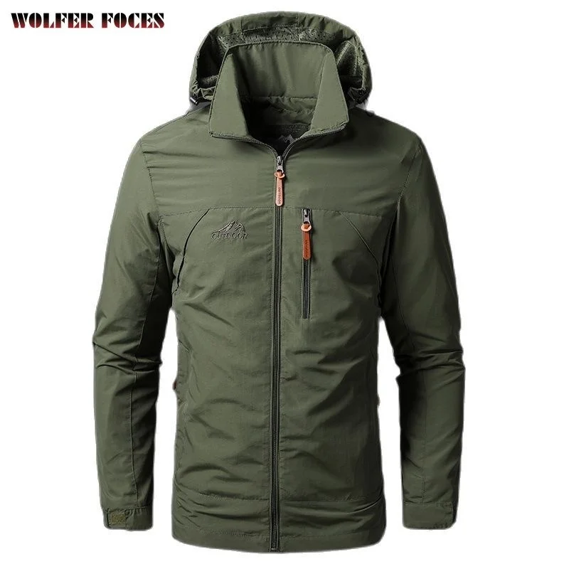 Men's Knitted Windbreaker Coat Cold Waterproof Jackets Custom Logo Sports Sweat-shirts Down Light Winter Free Shipping Hooded