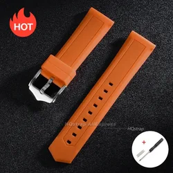 Universal Sport Silicone Watch Strap | Soft Waterproof Wristband Accessories - 22mm (Orange)