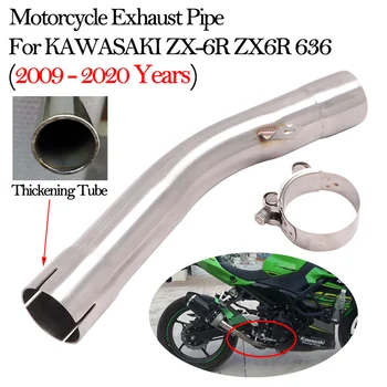For KAWASAKI Ninja ZX6R ZX-6R 636 ZX 6R 2009 - 2013 2014 2015 2016 2017 2018 2019 2020 Motorcycle Exhaust Mid Link Pipe Escape