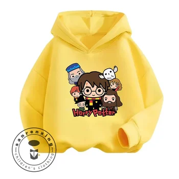 New 2026 Harry Potter Cartoon Print Hoodie Hot Selling Kids Teenagers Boys Girls Autumn Winter Fashion Casual Trendy 1