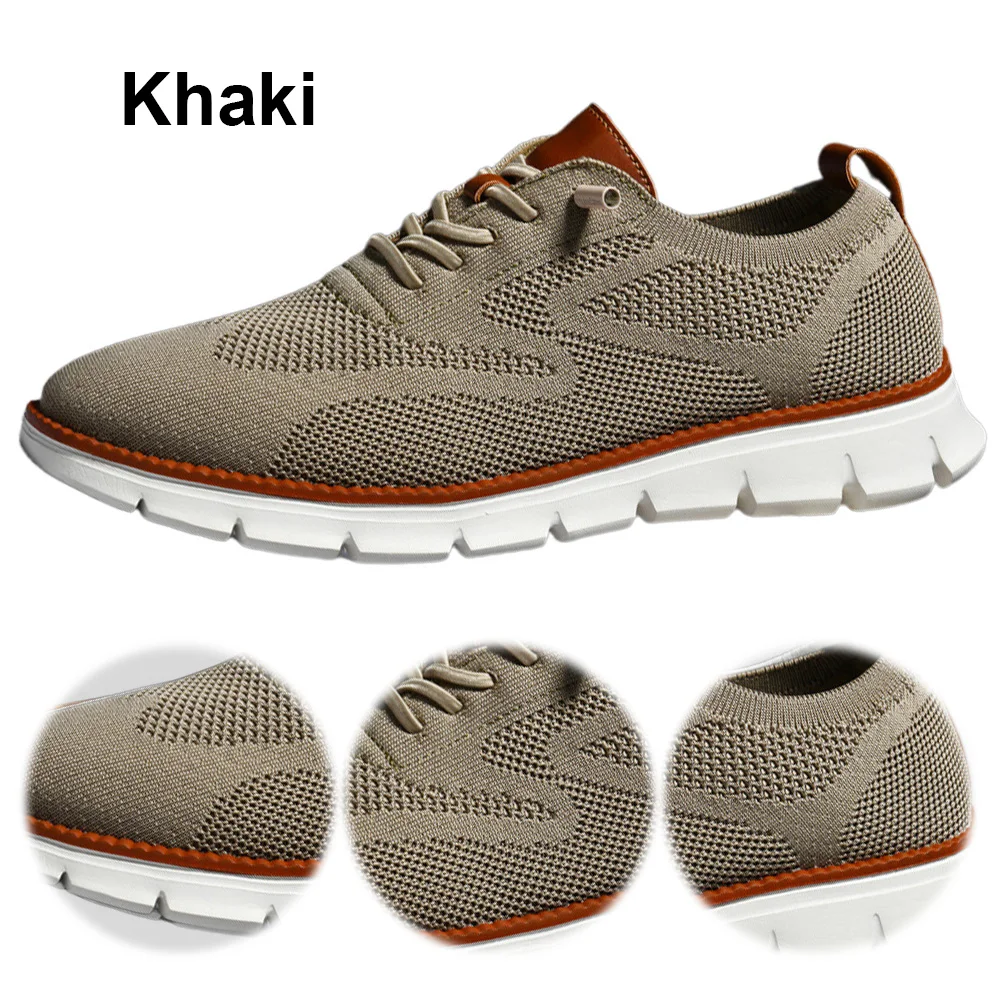 

Мужские сетчатые прогулочные туфли, удобные вязаные туфли на шнуровке, легкие повседневные кроссовки на плоской подошве, классические кроссовки для спорта на открытом воздухе