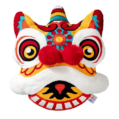 Description Picture 5 of itemDUNXDECO Cushion Cover Decorative Pillow Joy Chinese Traditional Dance Lion Embroidery Cushion Cover Sofa Chair Bedding Coussin