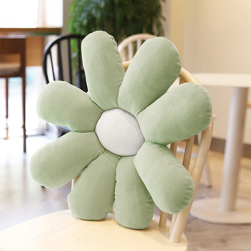 Ins Daisy Throw Pillow Flower Fluffy Sofa Pillows Office Chair Cushion Bedroom Soft Elastic Floor Pad Living Room Decor Almohada 