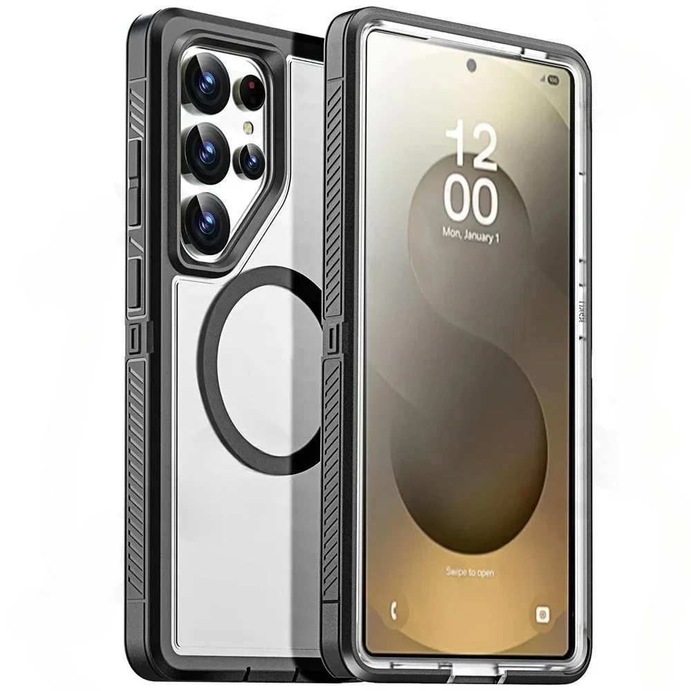 Premium Tough Matte Anti-Slip Case with Magnetic Wireless Charging Protector Cover