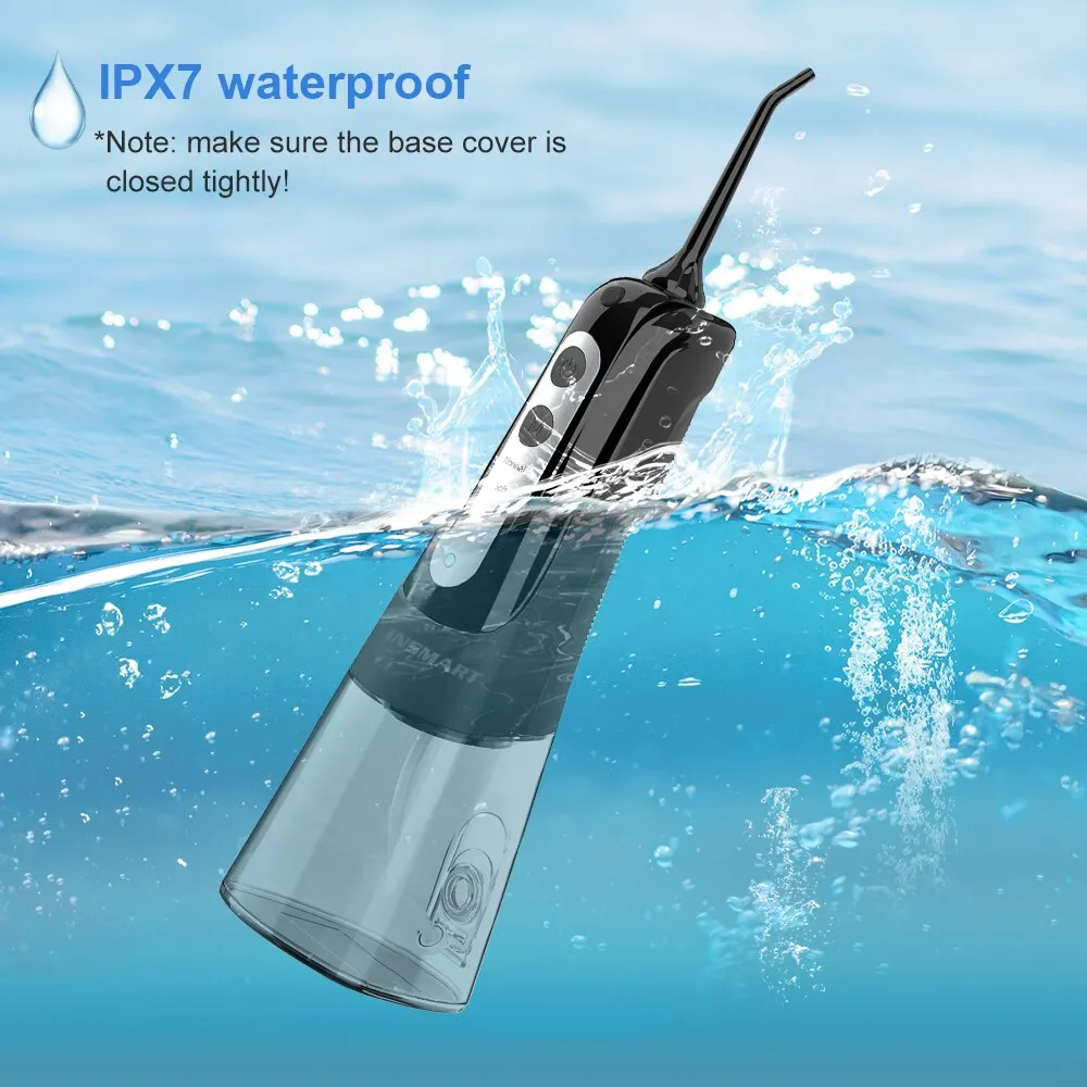Dental Water Flosser INSMART Oral Irrigator Teeth Whitening Waterproof Portable Dental Water Jet 300ML Teeth Cleaner for dental water flosser