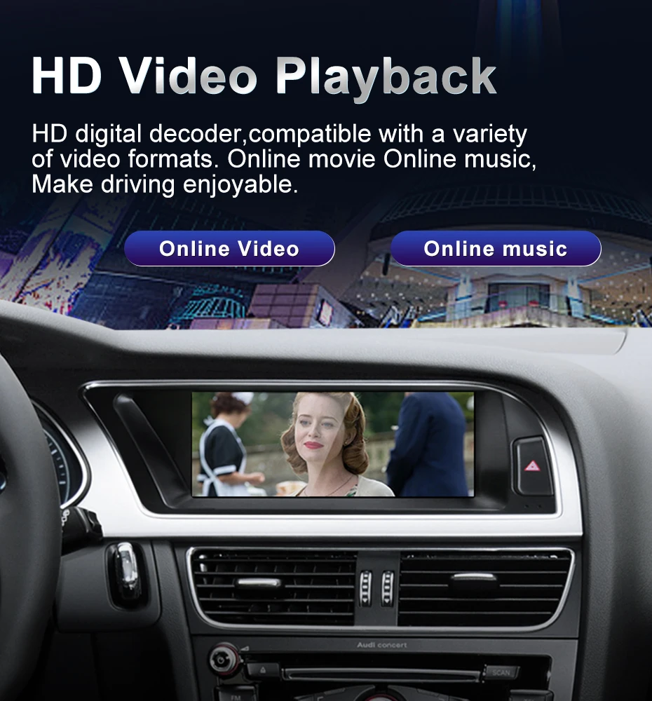 Qualcomm Snapdragon 680 6225 Silvery 2.4GHz Wireless CarPlay Auto For AUDI A4 B8
