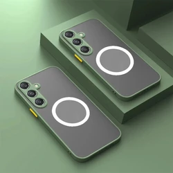 Magnetic Matte Armor Phone Case for Galaxy A57 5G (Matcha Green)