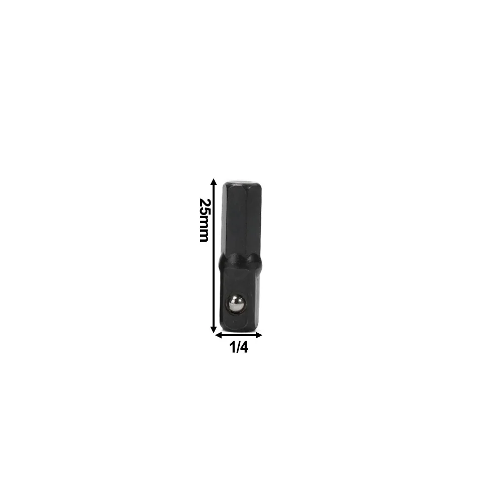 1/4 stücke Aufprall buchsen adapter 1/4 Zoll Schaft bohrer Verlängerung stange für Aufprall fahrer Sechs kant schaft zur Vierkant buchsen verlängerung – Detail 4
