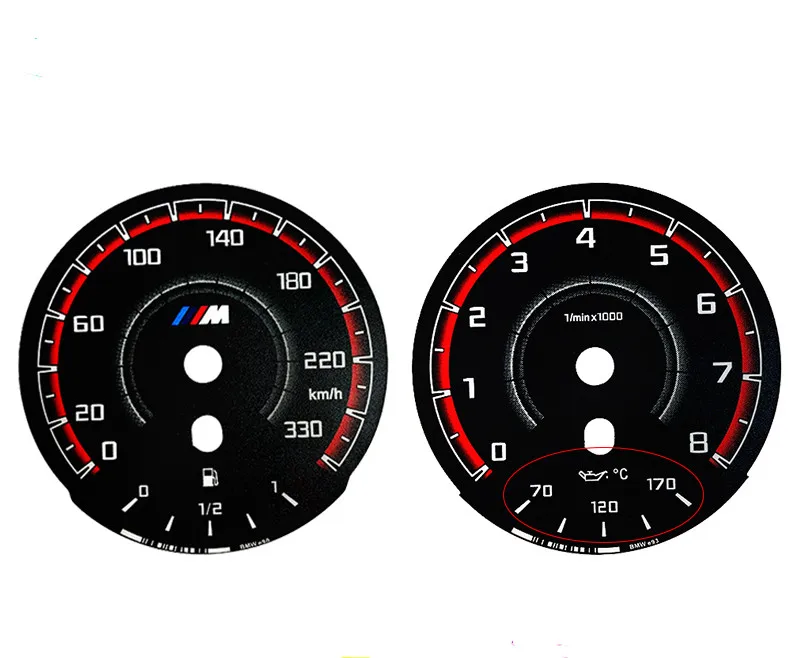 ForBMWE90E92E70E71M3styleBlackGaugeFaces330KMHwith