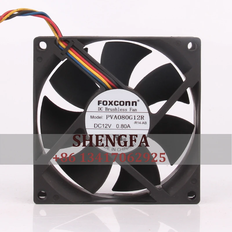 

Foxconn Case Fan PVA080G12R 80*80*25MM 12V 0.80A 8CM Inverter Dual Ball High Air Volume Cooling Fan