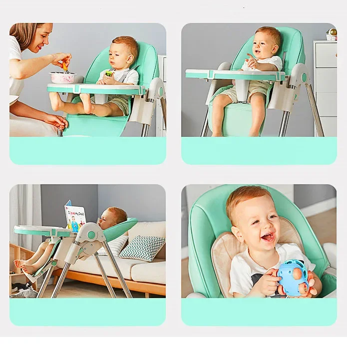 High-foot feeding chair children dining chair foldable Multifunctional portable Household baby dining table and