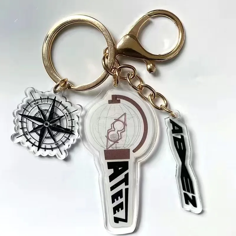 KPOP TWICE EXO Ateez Creative Three-Piece Keyring Acrylic Keychain Three Piece Set Pendant Accessories For Fans Gifts 3