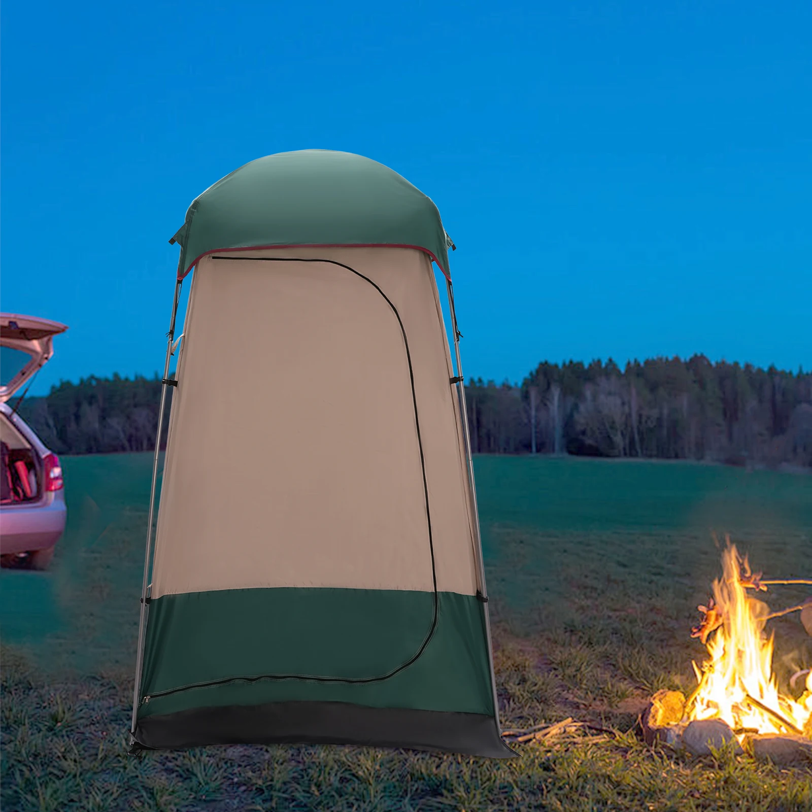 160cm Portable Outdoor Privacy Shower Tent Waterproof Camping Privacy Shelter Portable Toilet Tent for 1 people Shower Hiking