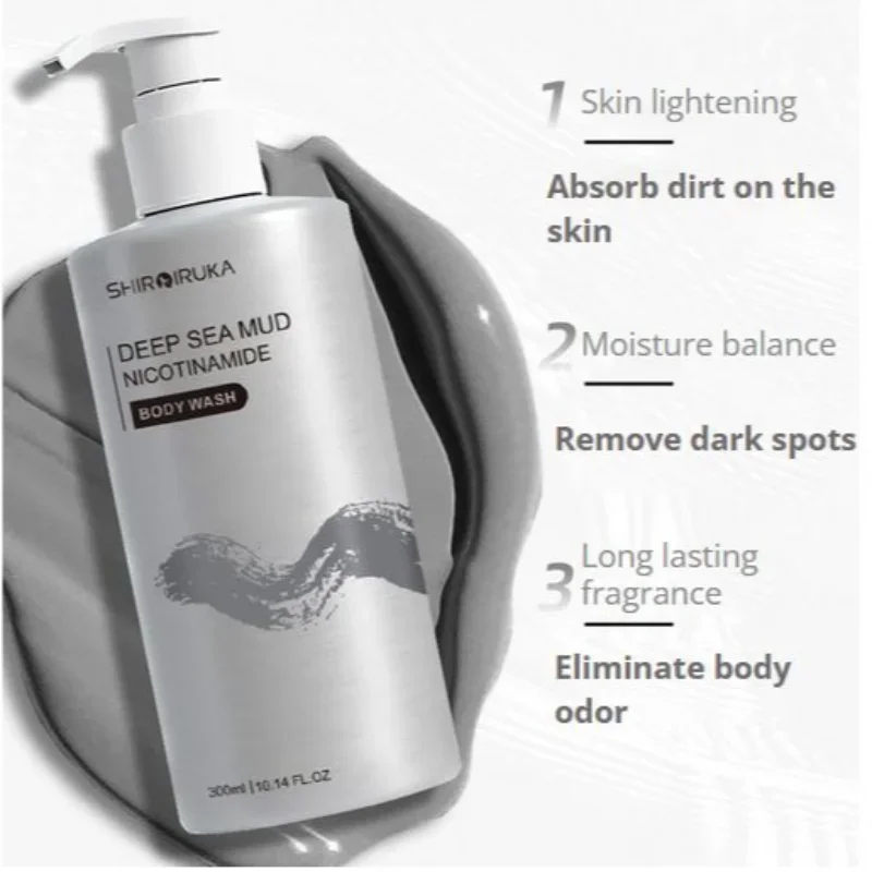 DEEP SEA MUD NICOTINAMIDE SHOWER Korean Premium Tone Up Body Wash Whitening Shower Gel