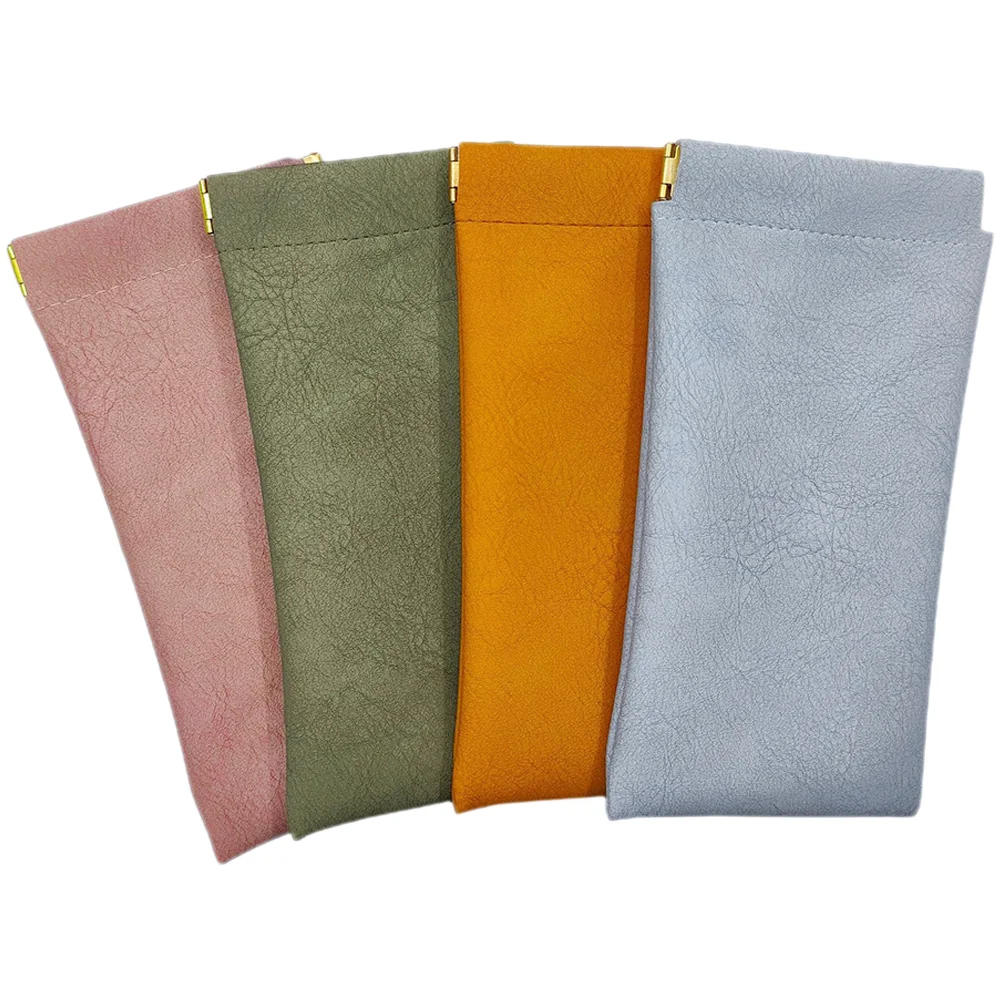 

4 Pcs Glasses Storage Bag Sunglasses Pouch Case Squeeze Coin Purse Artificial Soft