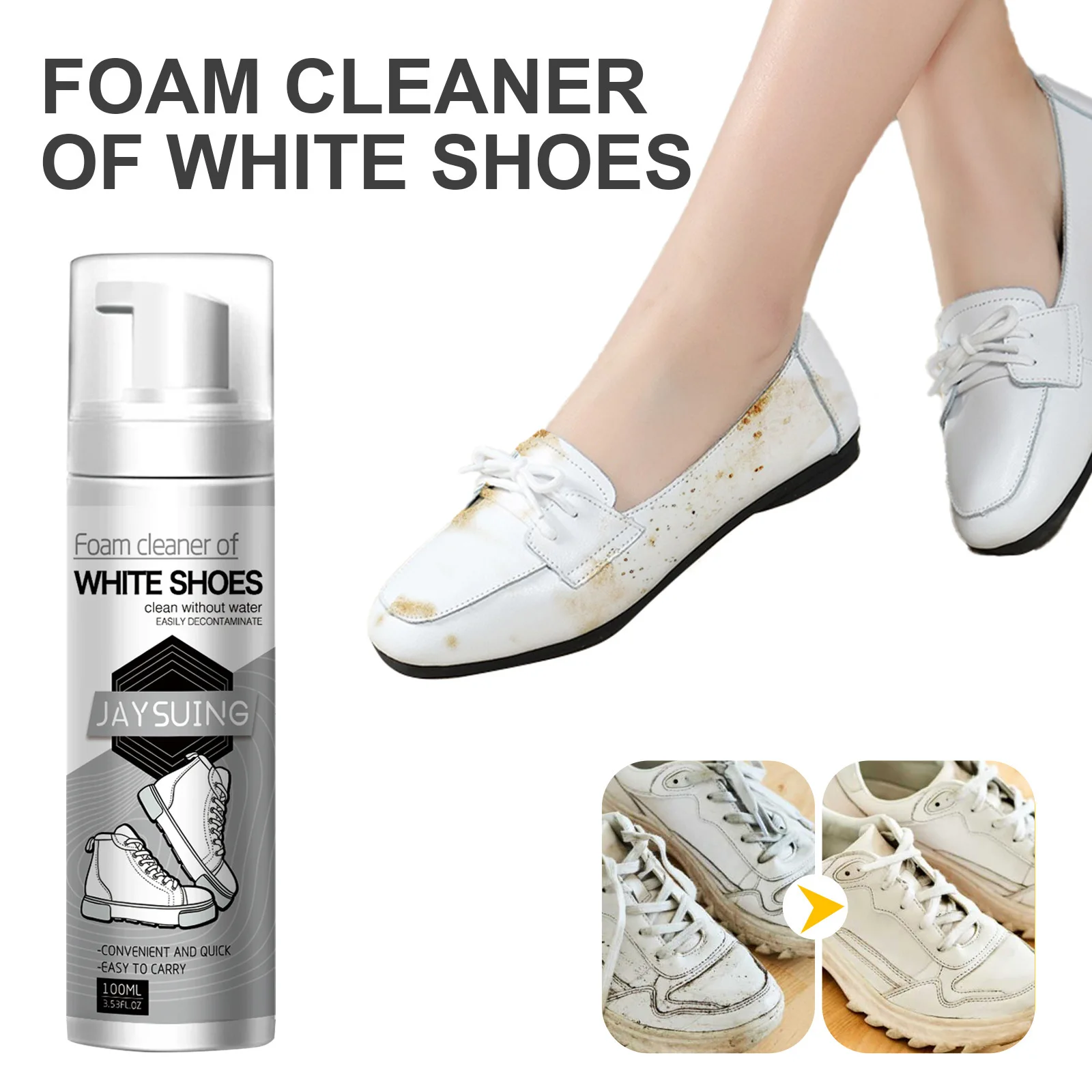 White Shoes Stain Polish Cleaner Foam Sneaker Whitening Cleaning for All Kinds of Shoes Boots Sneakers SNO88