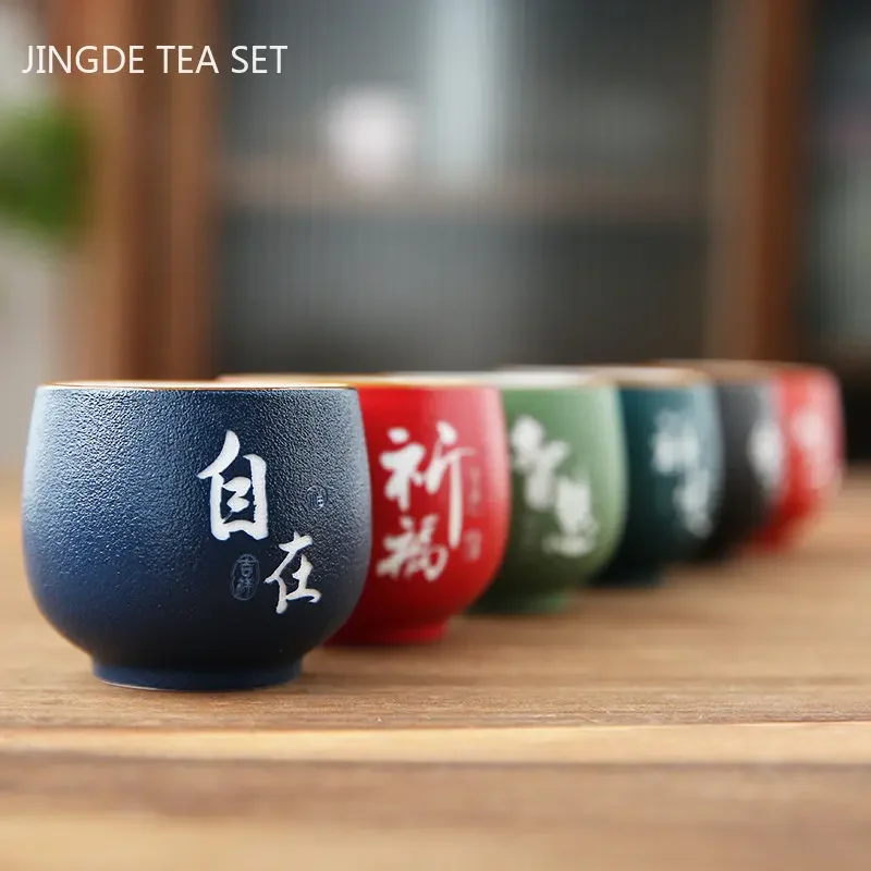 Boutique Ceramics Teacup Travel Meditation Cup Personal Tea Bowl Handmade Tea Set Accessories Pu'er Master Cups Drinkware