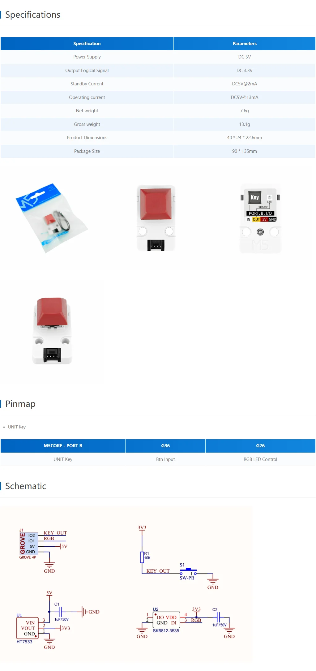 Official Mechanical Key Button Unit