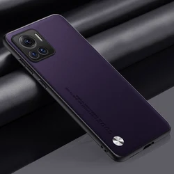 Premium PU Leather Phone Case with Silicone Protection - Luxury Design Cover for Moto Edge 30 Ultra (PURPLE)