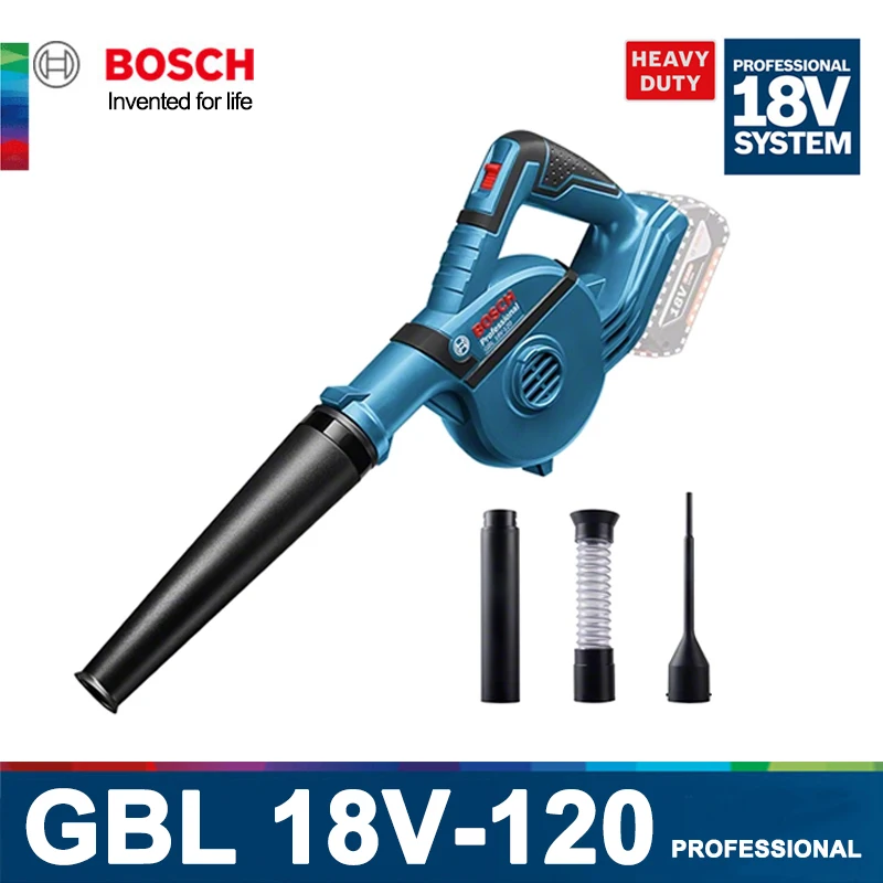 보쉬 무선 강력 청소 드릴 구멍 송풍기, GBL 18V 120, 18V 리튬 배터리, 17000Rpm, 270 Km/h