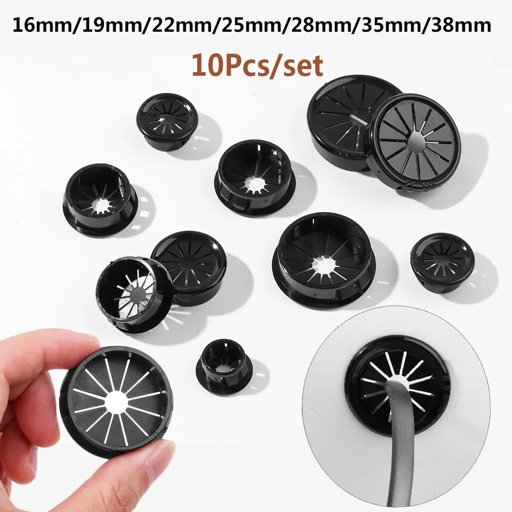 10pcs/set Practical Buckle Line Organizer Office Computer Grommet Wire Hole Cover Line Box Desk Table Cable Fastener