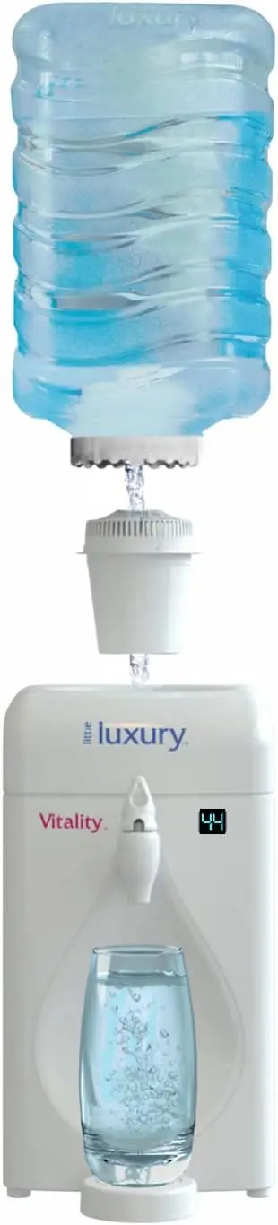 Luxury Vitality Mini Water Cooler with Filter, Countertop, Fill At Your Tap, Refillable, BPA-Free 1.8-Gallon Bottle, Filt 2
