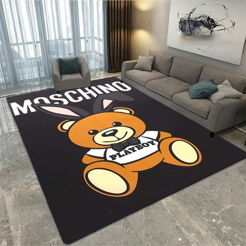 

Cartoon cute M-Moschino printed carpet, living room and bedroom decorative carpet, kitchen and bathroom anti-skid floor mat，Rug