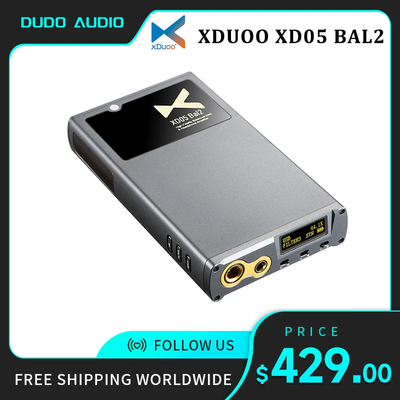 

XDUOO XD05 BAL2 Portable DAC & Headphone Amplifier Bluetooth 5.1 XU316 4.4mm Balanced Port Decoder Amplifier