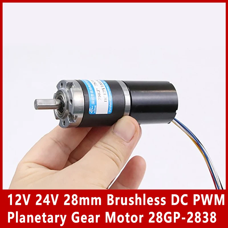 Brushless dc Planetary Gear Motor Velocidade Ajustável Pwm Pode cw Ccw Micro Motor Elétrico 28gp2838 12v 24v 28 mm