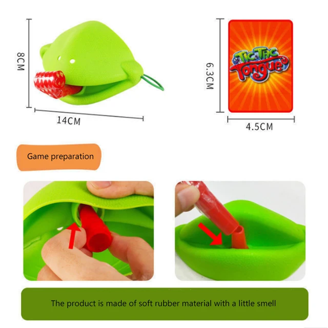 Practical Jokes Frog Mask Card Toy Greedy Chameleon Lizard Sticking Out Tongue Frog Blowing Desktop Parent-child Battle Game 3