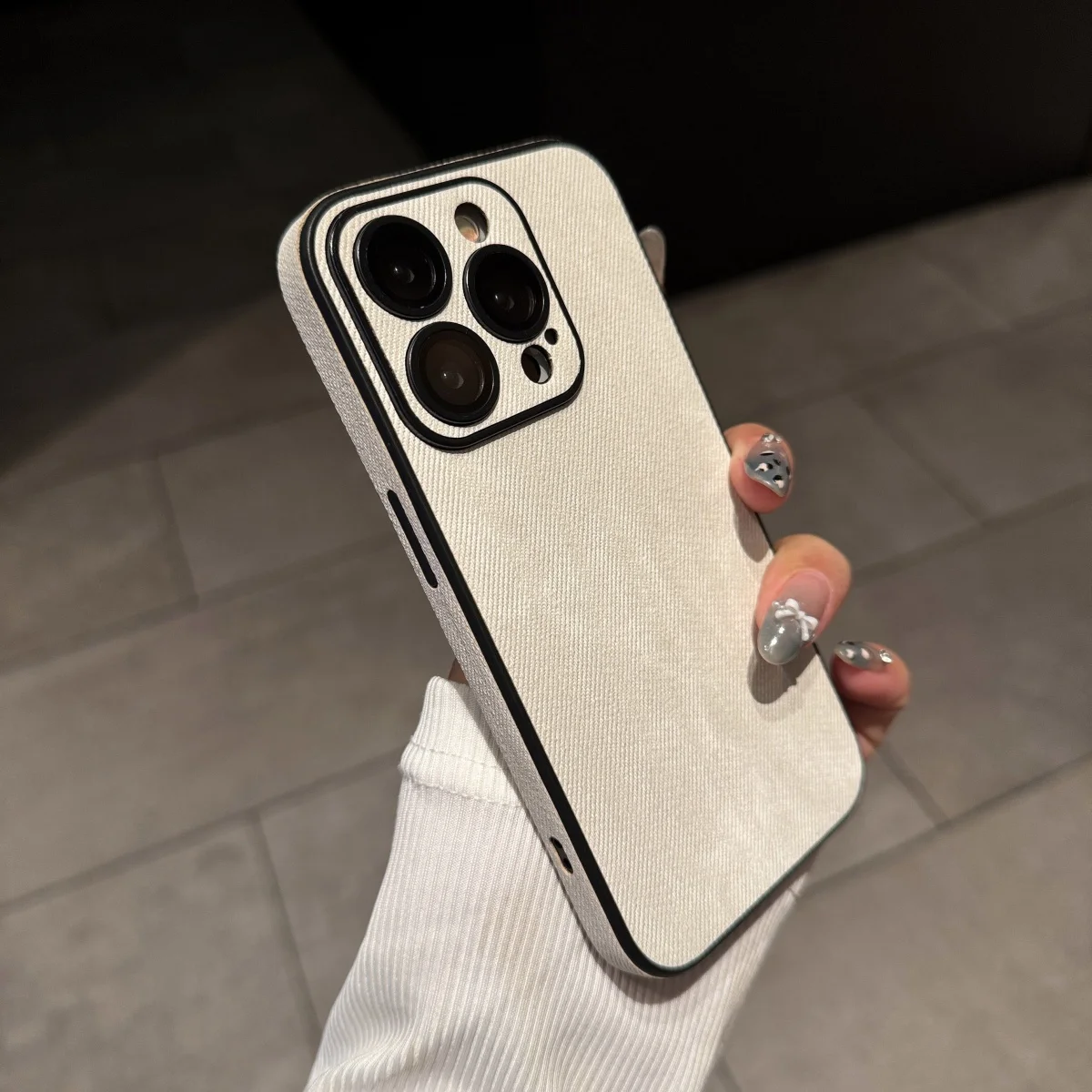 Luxury Vintage Washed Cowboy Fabric Phone Case with Camera Lens Protection and Shockproof Design