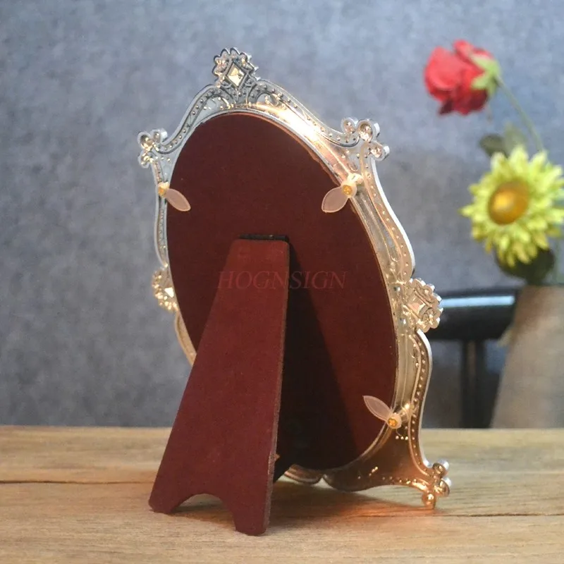 메이크업 공주 거울 테이블 장식 진주 타원형 창조적 개인화 된 선물