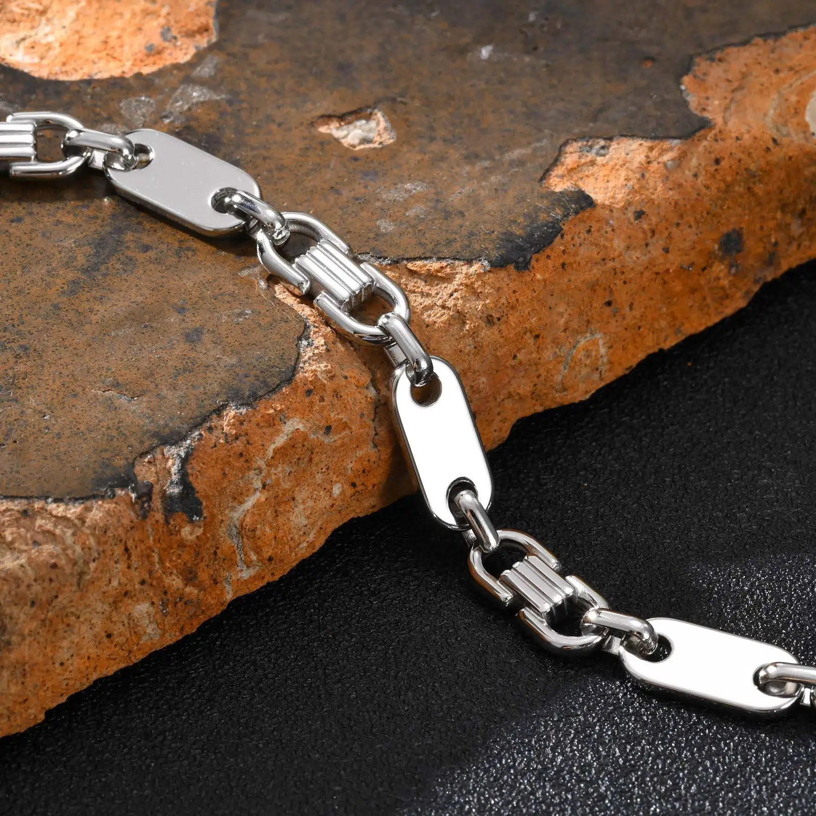 Vnox 8MM Stainless Steel Link Chain Bracelet for Men, 20.5cm Length Lobster Clasp Wristband, Trendy Gifts for Father Husband Son 6