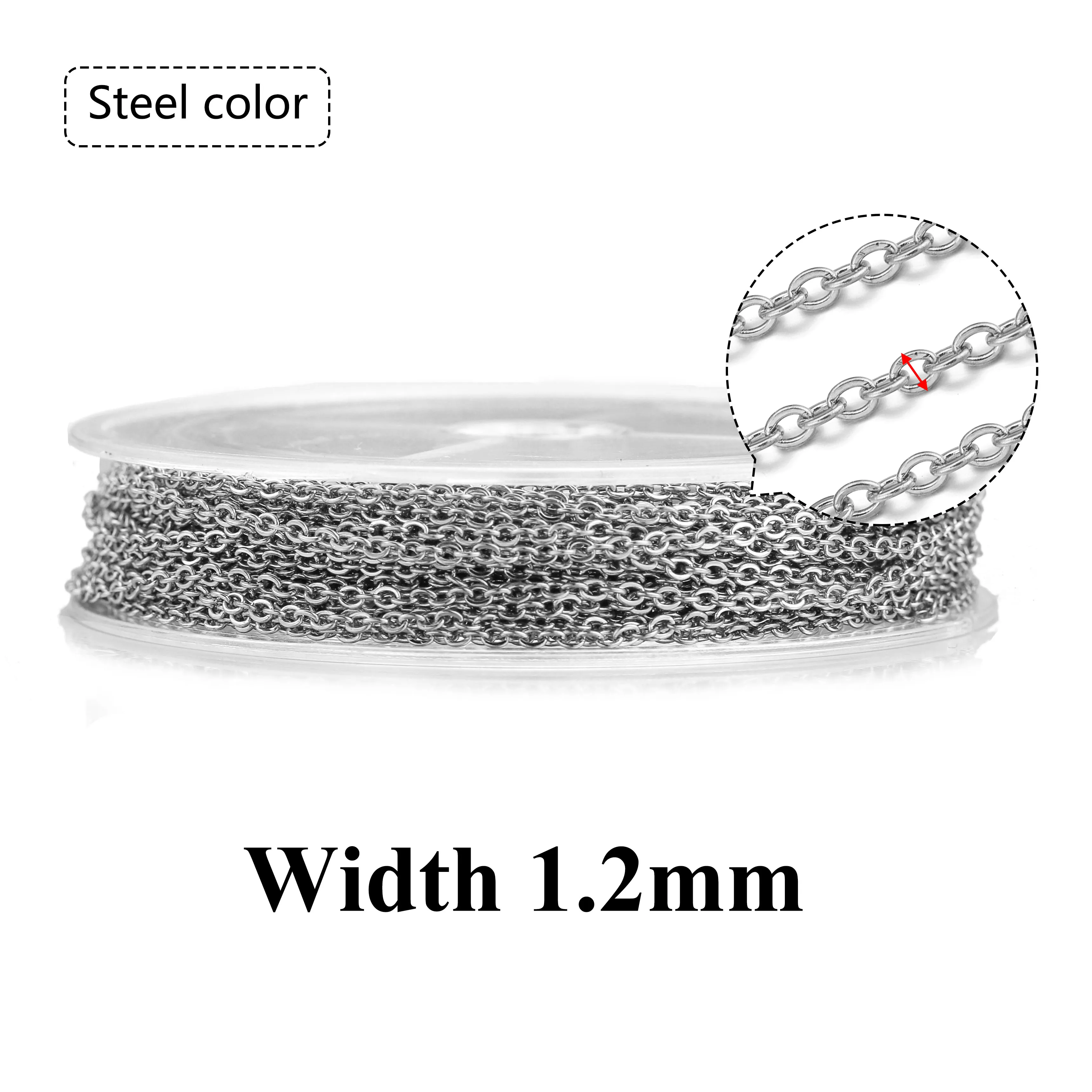 2M Stainless Steel Beaded Ball Cable Rolo Chains Bulk Plating Gold Chain  for Jewelry Making Supplies Necklace Wholesale Items