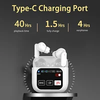 Auriculares TWS ANC con cancelación activa de ruido, cascos con Control táctil, pantalla LCD, sonido Premium Supergraves, micrófono ENC SE-60 - Imagen 2