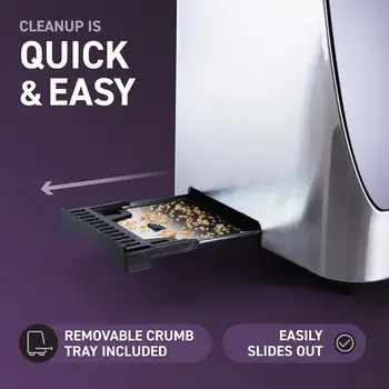Touch Screen Display Smart Toaster, 2 Slice with 8 Bread Type and 7 Browning Modes, Automatic Lowering and Raising, Dig 6