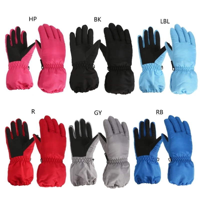 

1 Pair Full Finger Snow Mittens Waterproof Kids Gloves Windproof Ski Mittens Extended Cuff Design Gloves for Children Dropship