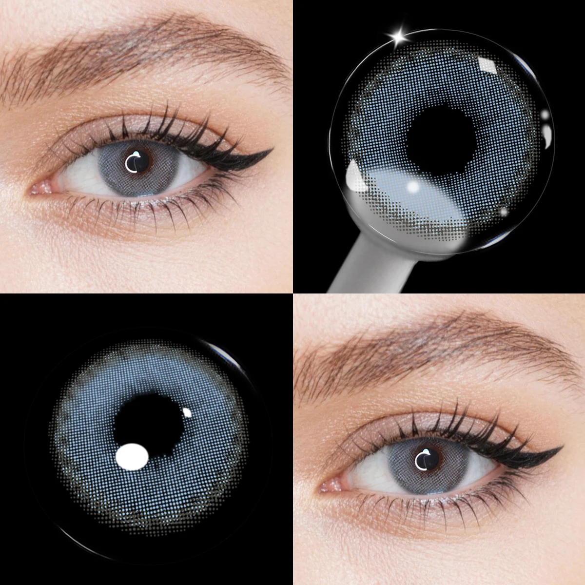 Lalens Soft Blue Colored Contact Lenses - Natural Look, Half-Yearly Wear