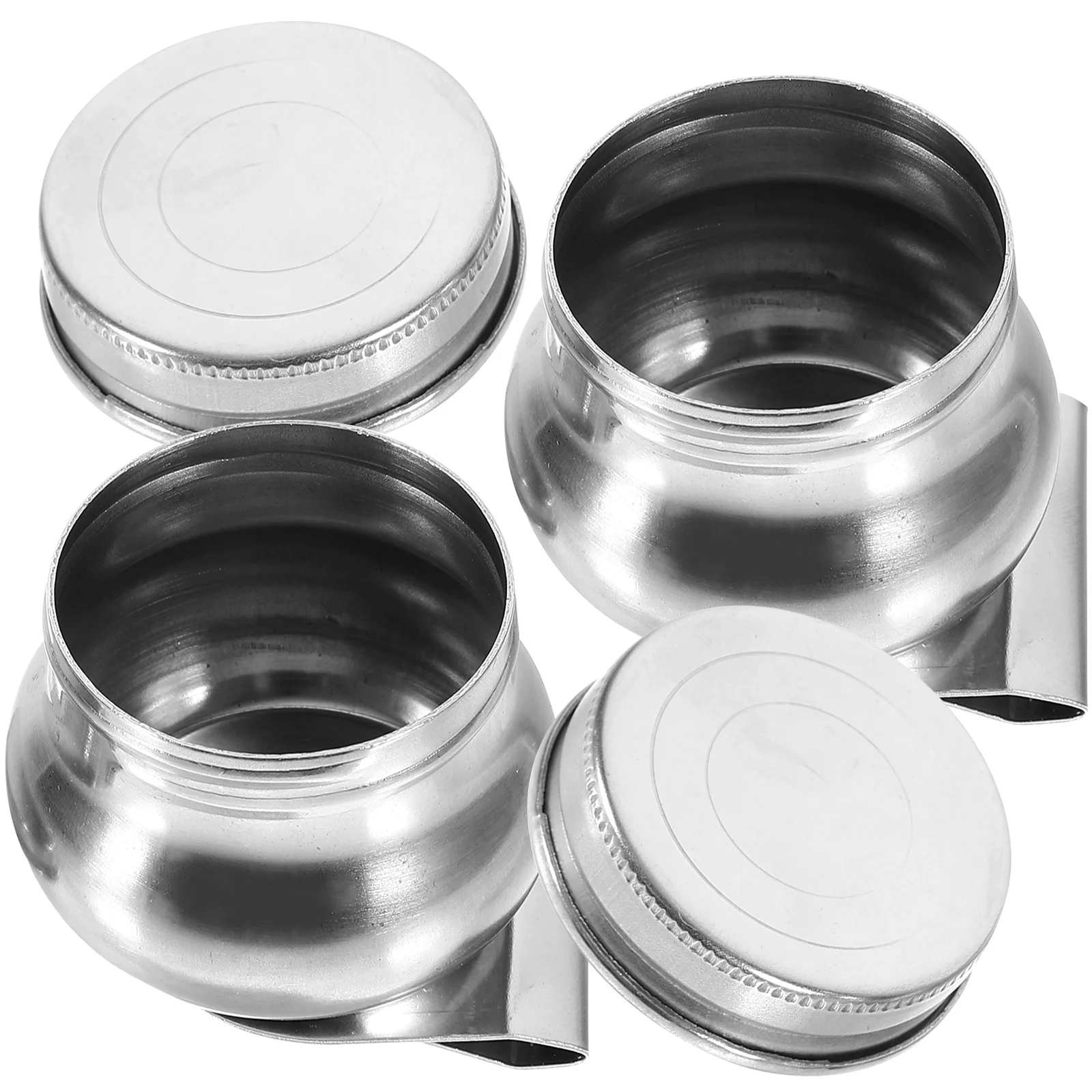 

2pcs Stainless Steel Palette Cup Dipper Palette Cup Oil Painting Cleaning Container Cup